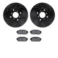 Dynamic Friction Co 8502-58003, Rotors-Drilled and Slotted-Black with 5000 Advanced Brake Pads, Zinc Coated 8502-58003